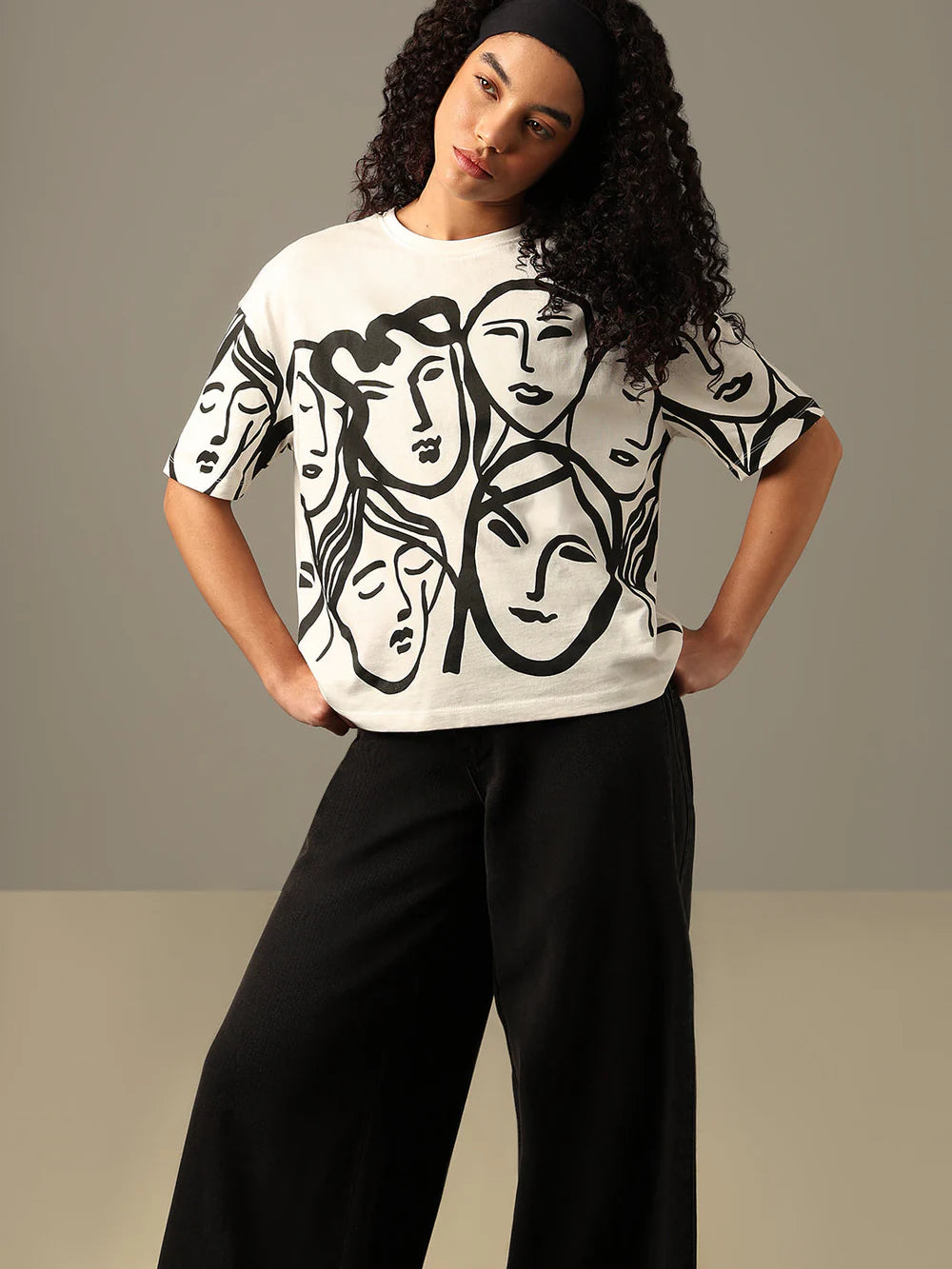 ABSTRACT PRINT COTTON T-SHIRT